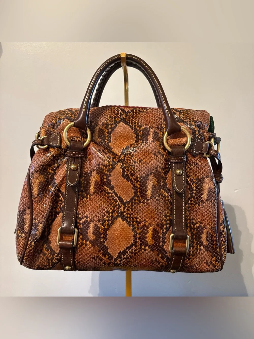 Dooney & Bourke Florentine Python Embossed Leather Top Handle Satchel